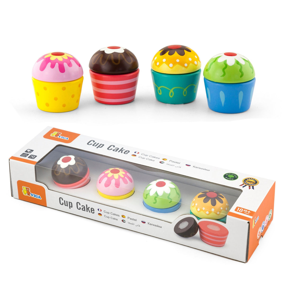 Fianáin adhmaid Viga Cupcakes 4 ríomhaire