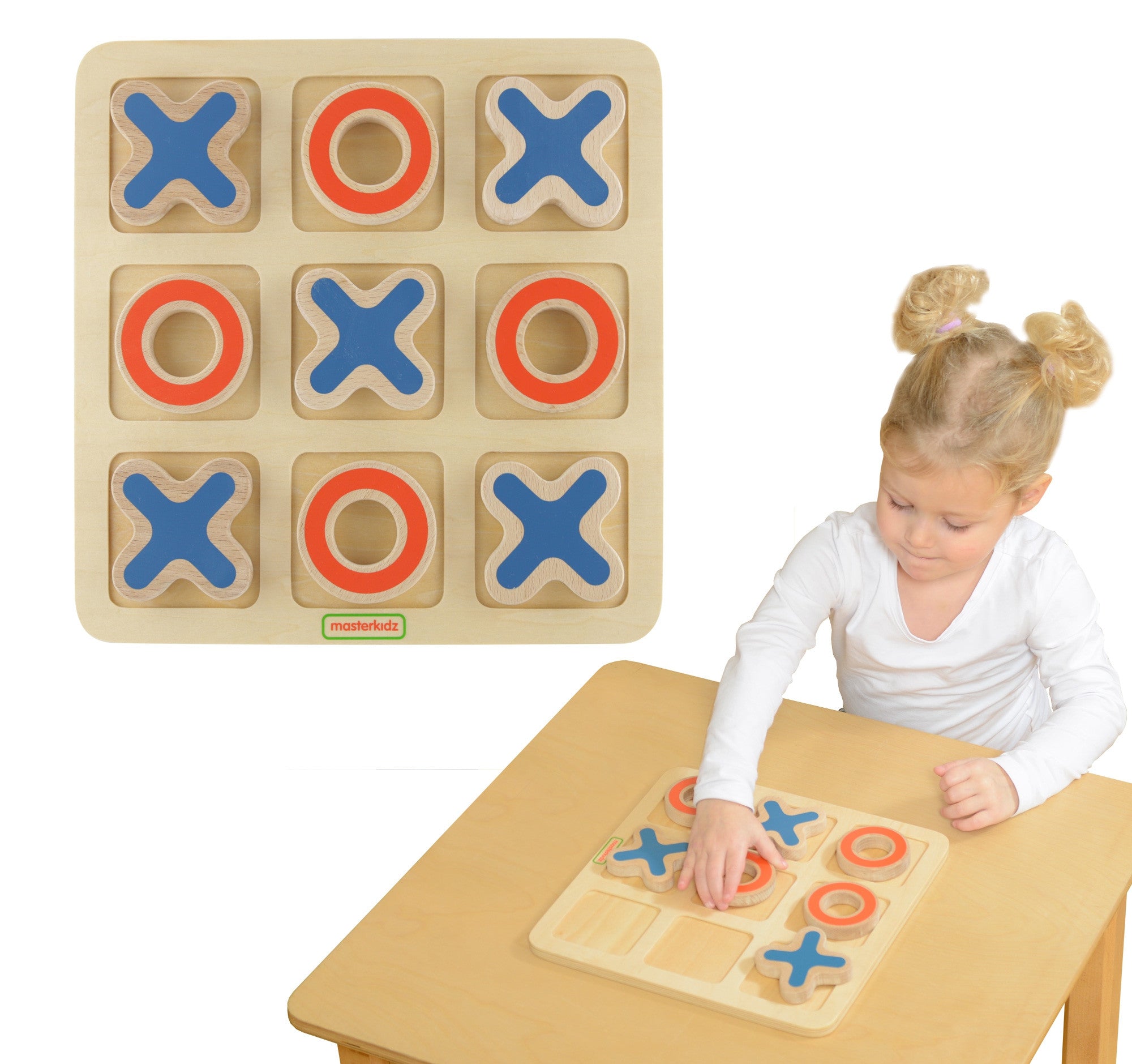 Masterkidz Tic-tac-toe Дървена игра за деца Логически пъзел