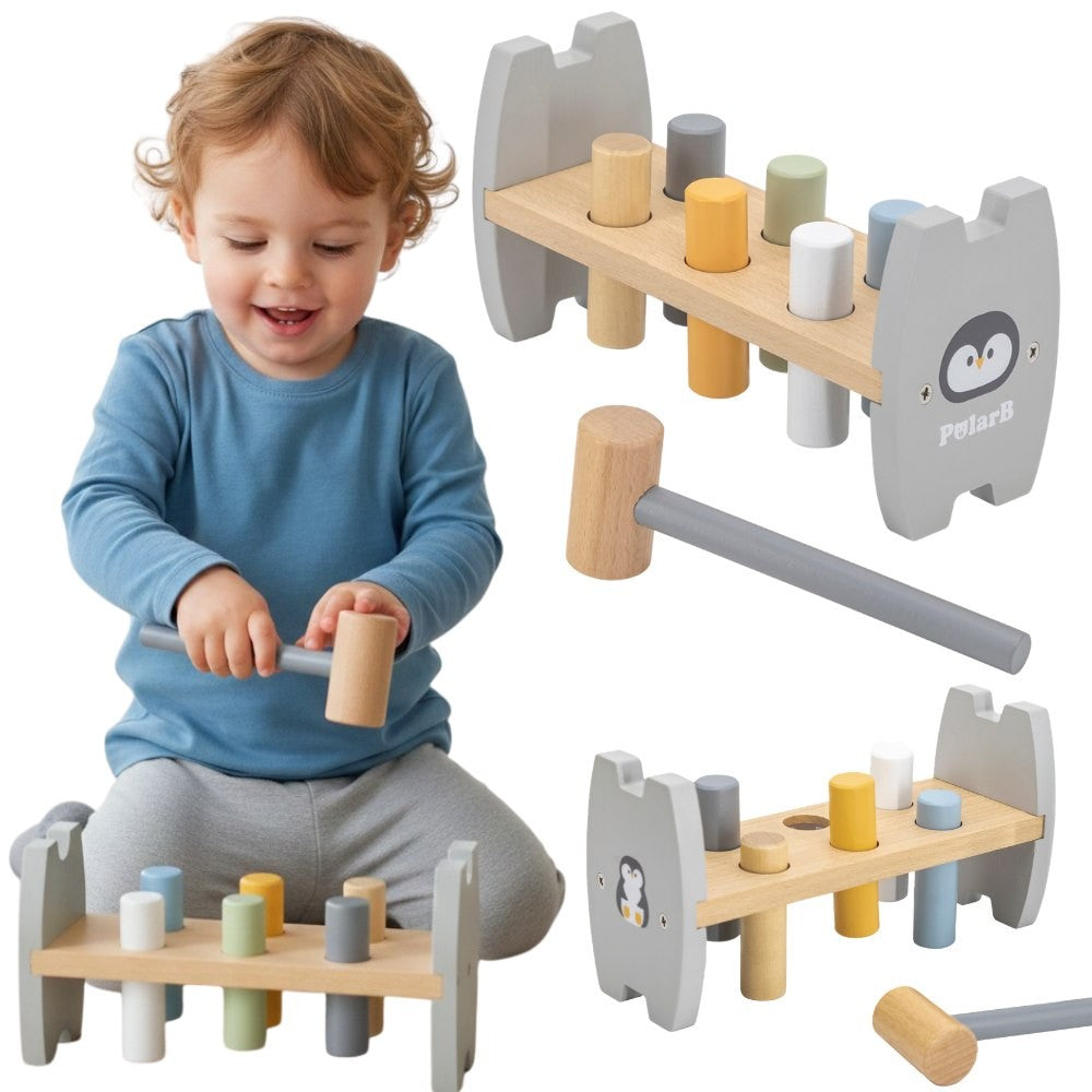 Drewniany młotek Montessori firmy Viga Polarb