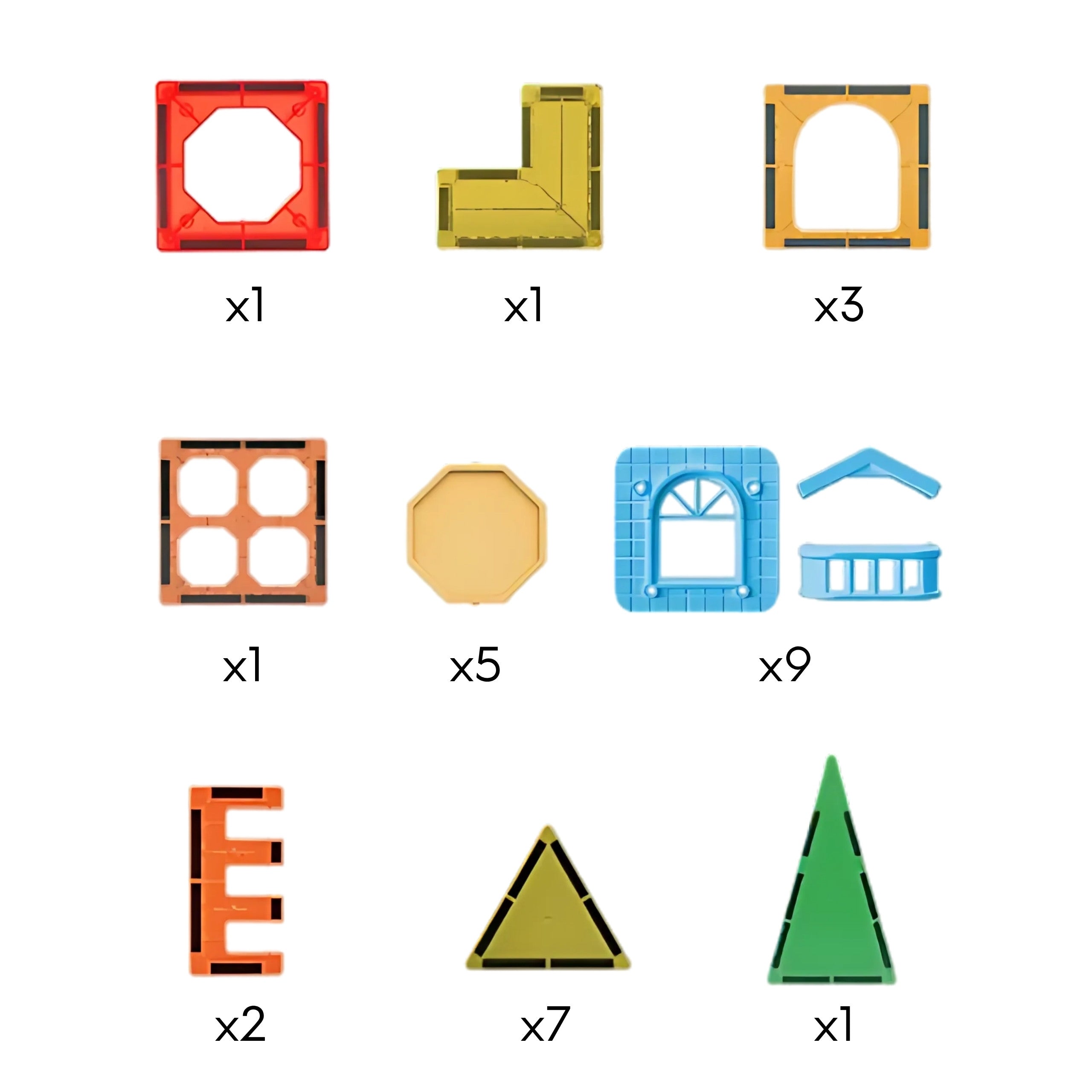 Woopie magnetische constructieblokken 3D-educatieve set kasteel 30-delig.