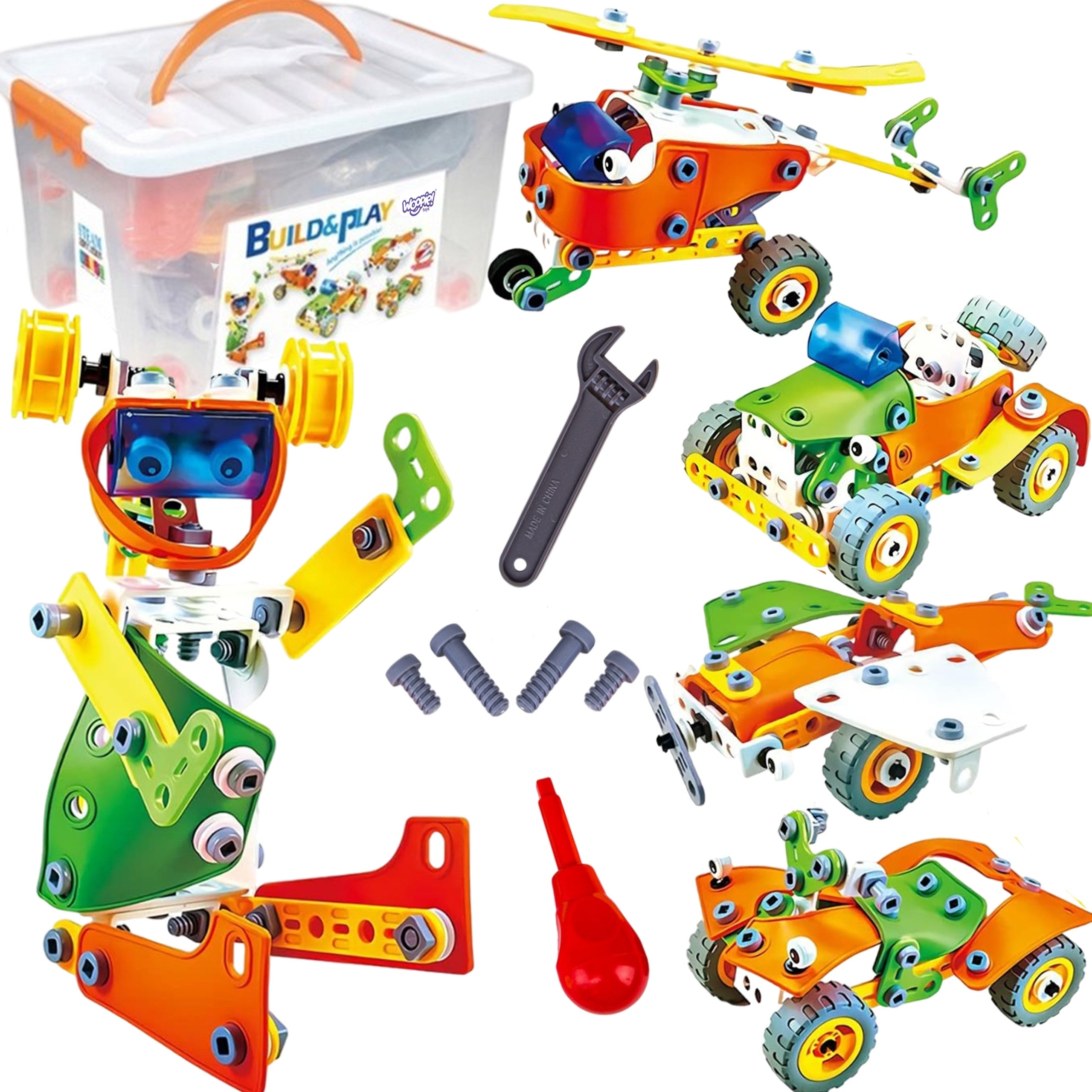 Woopie Construction Bricks Set Stem Vehicles 163 бр.