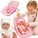 Set muñeco bebé Woopie Royal 30,5 cm + portabebés rosa