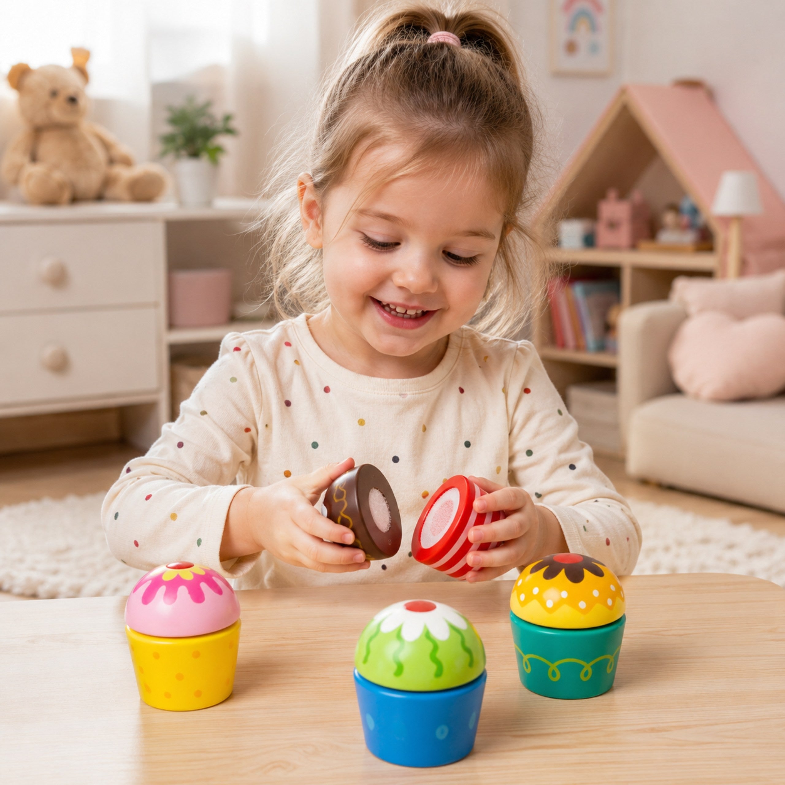 Viga Wooden Cookies Cupcakes 4 Pcs