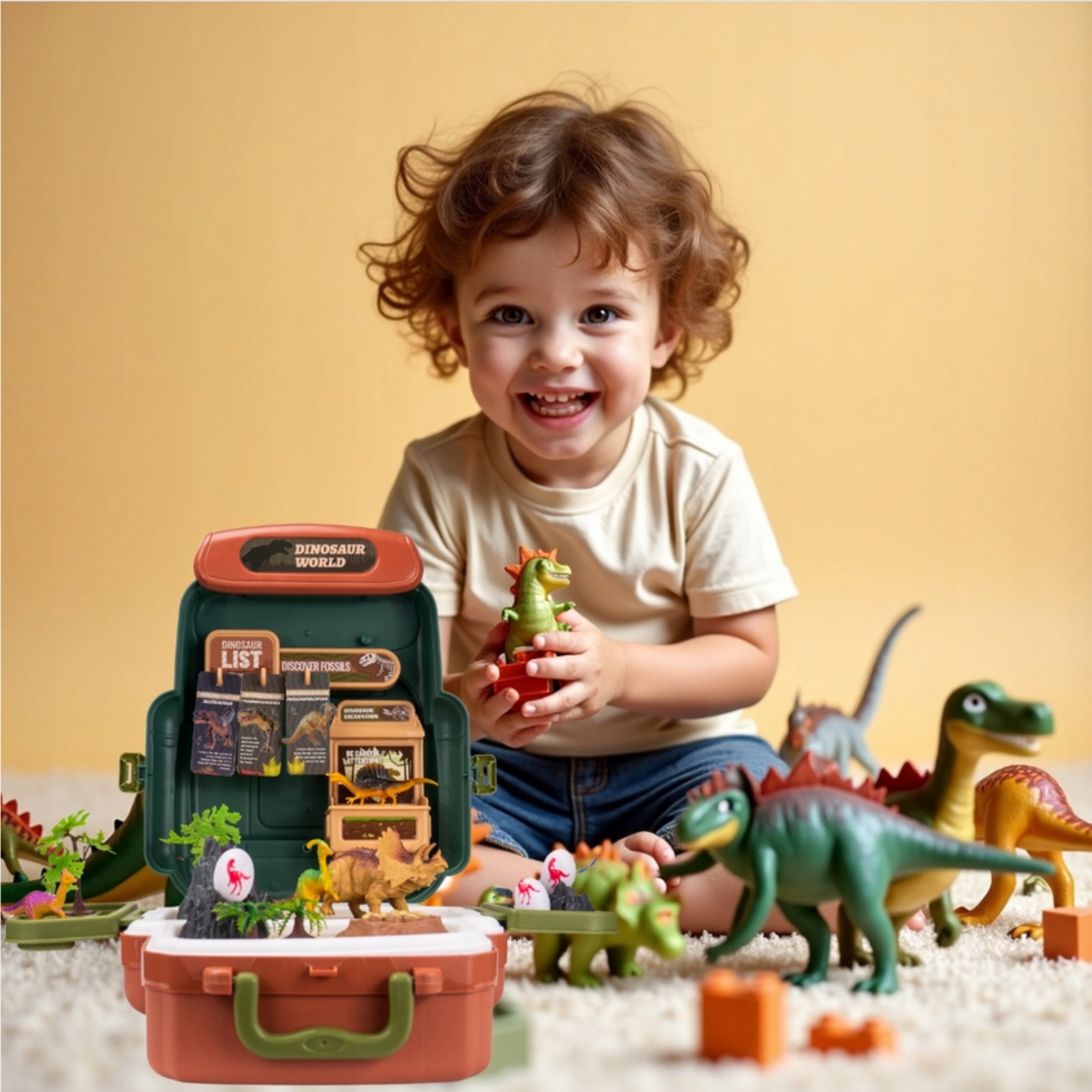 Valise Woopie Dinosaur World - Ensemble éducatif d'explorateur de dinosaures
