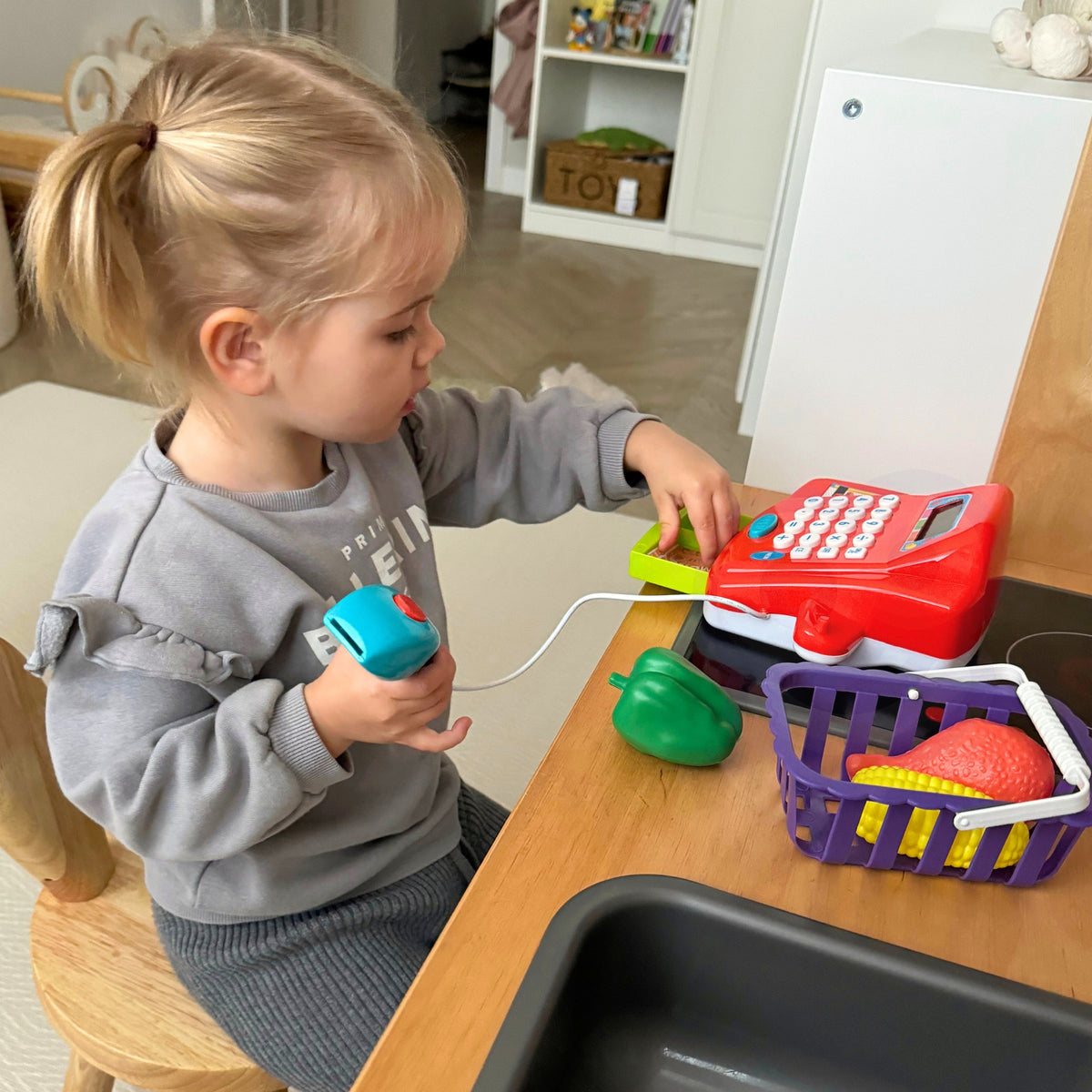 Caisse enregistreuse Woopie avec calculatrice et accessoires