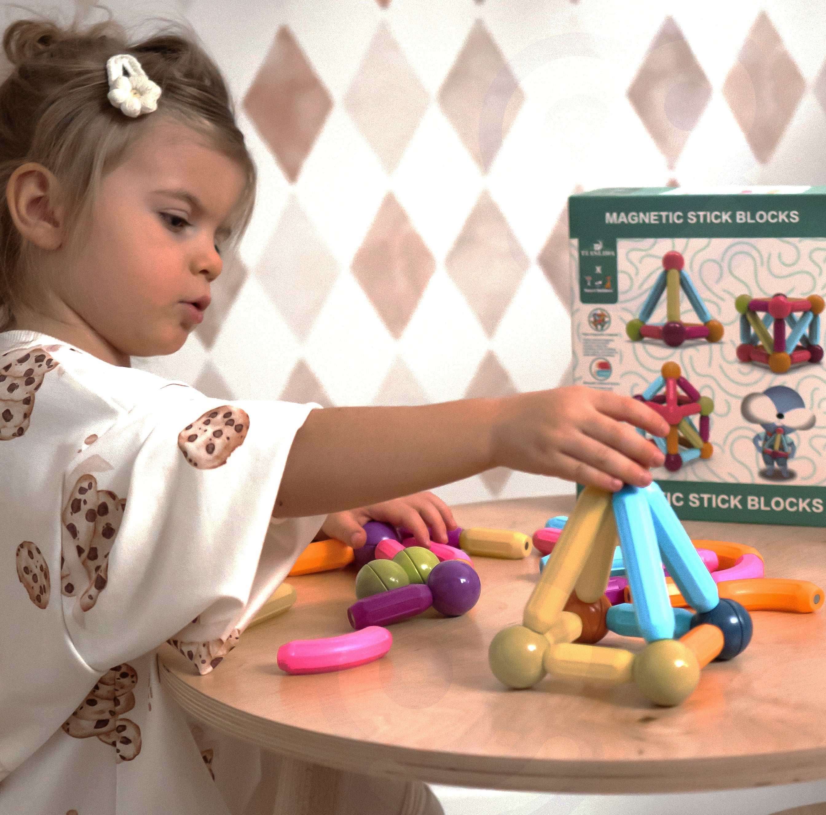 Woopie Mattoncini Magnetici Educativi Grandi e Spessi 28 Pezzi.