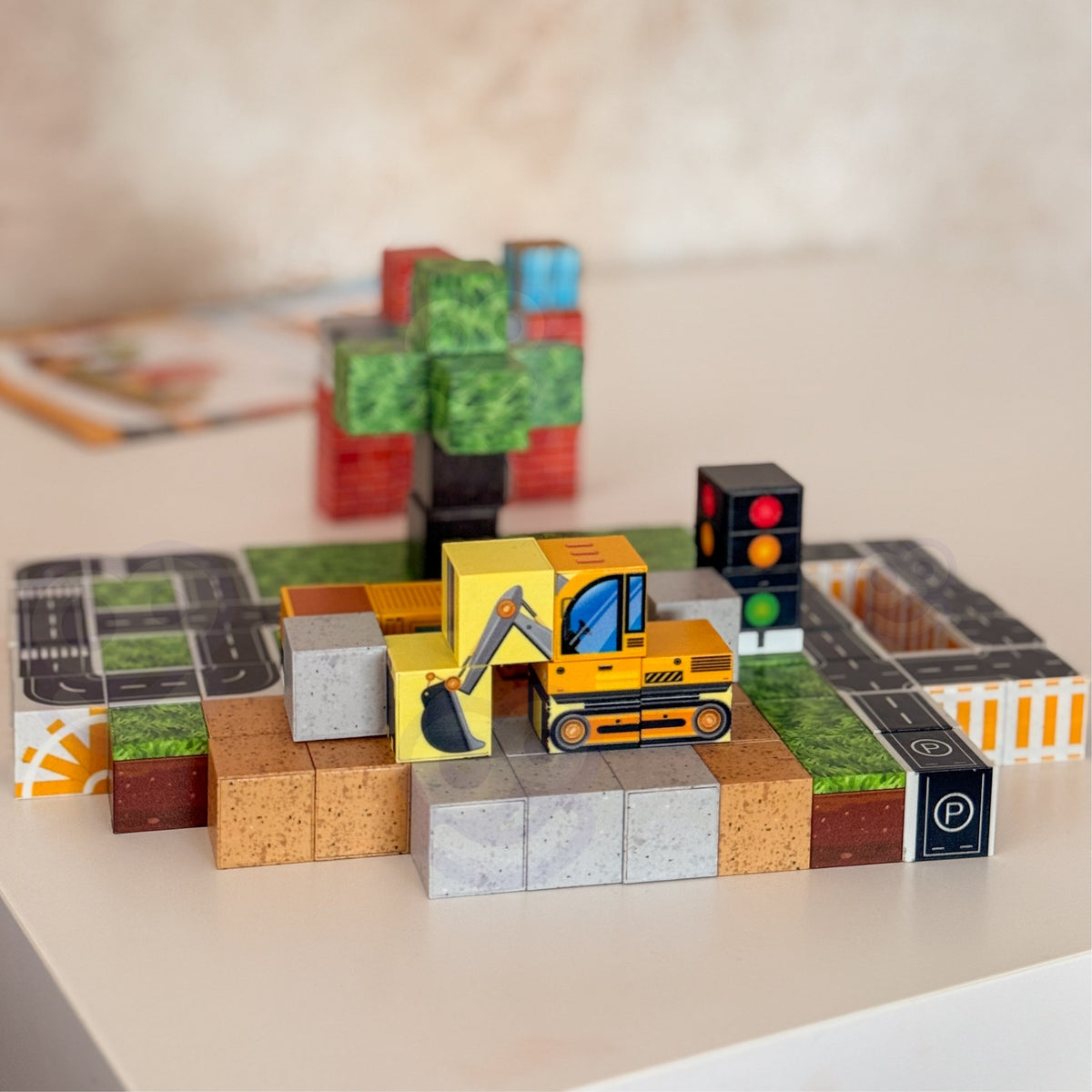 Magnetické stavebné bloky Woopie Stavebné miesto 115 ks.