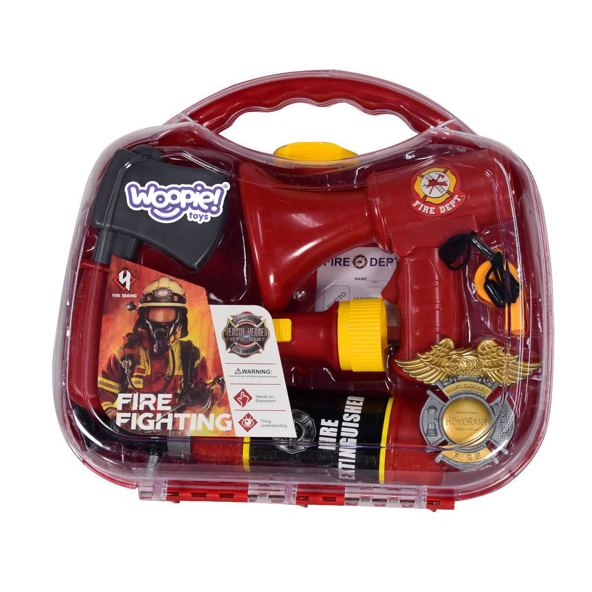 Woopie Valigia per pompiere con estintore Set 7 pezzi.
