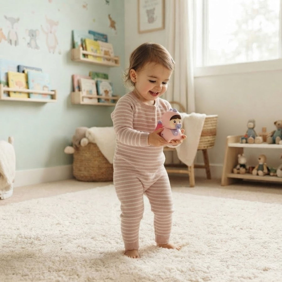Brinquedo de bebê engatinhando Woopie com luzes e melodias