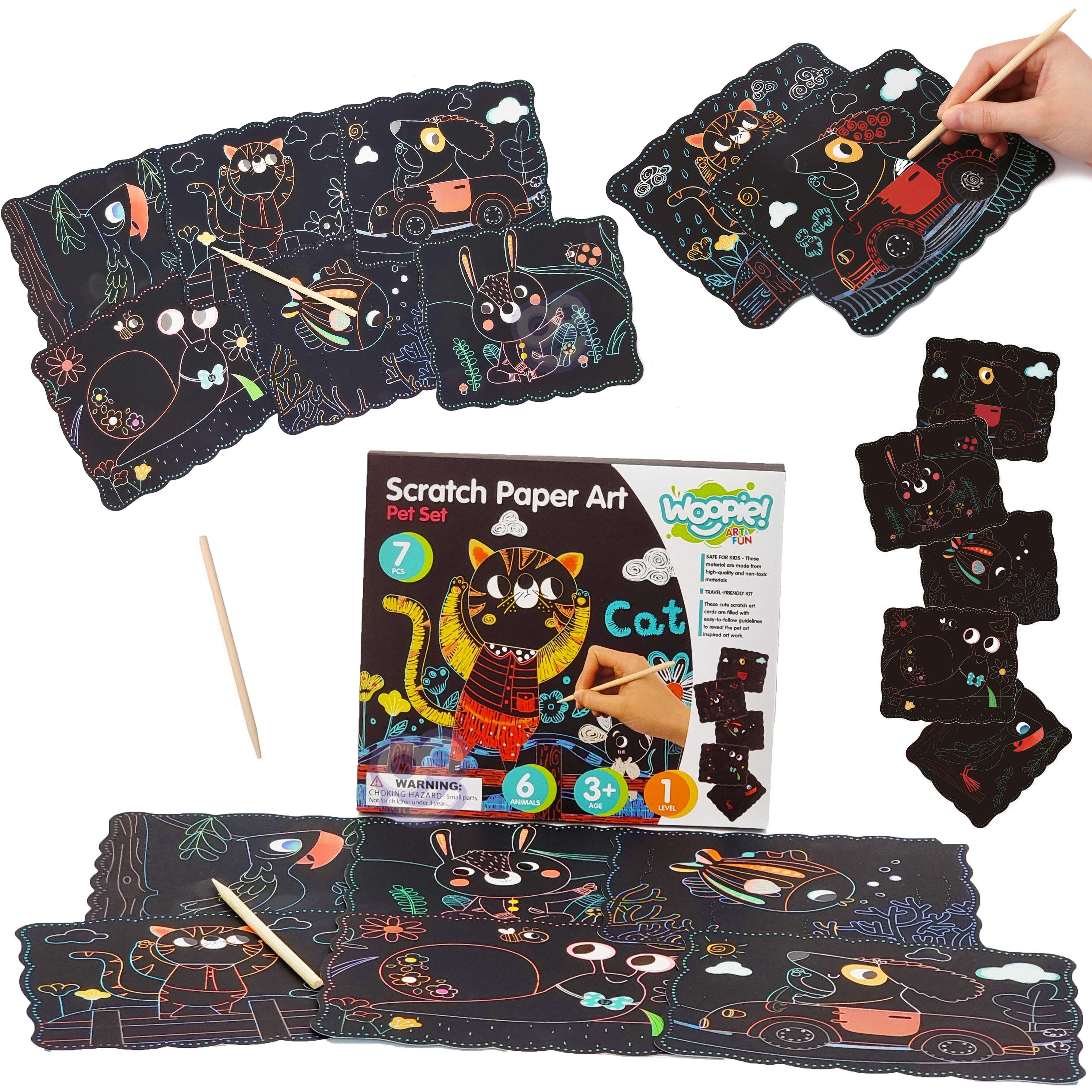 Woopie Art&fun Creative Scratch-off Set For Children 7 Pcs.