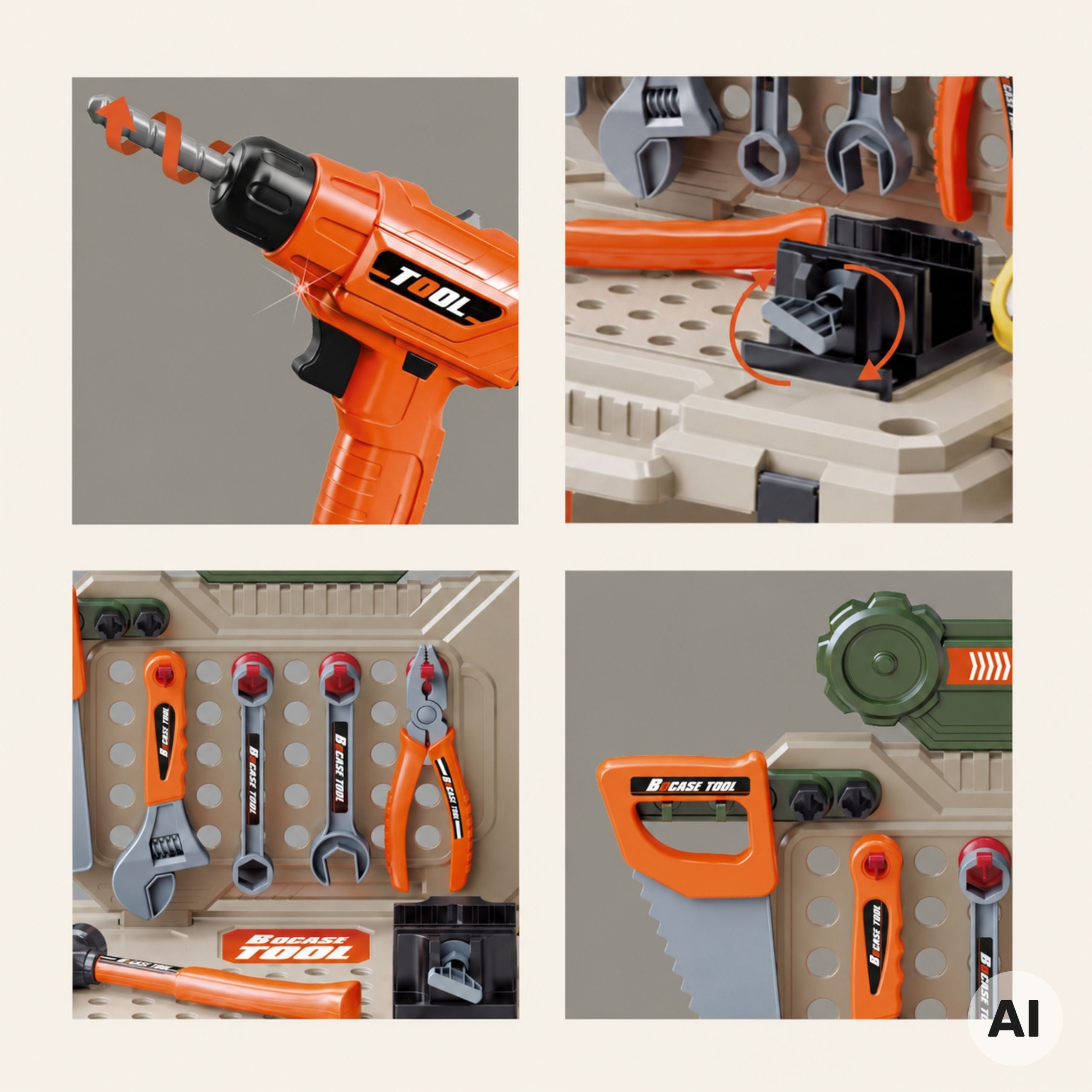 Woopie 4-in-1 Workshop For Little Handyman Battery-powered Drill Accessories 90pcs.