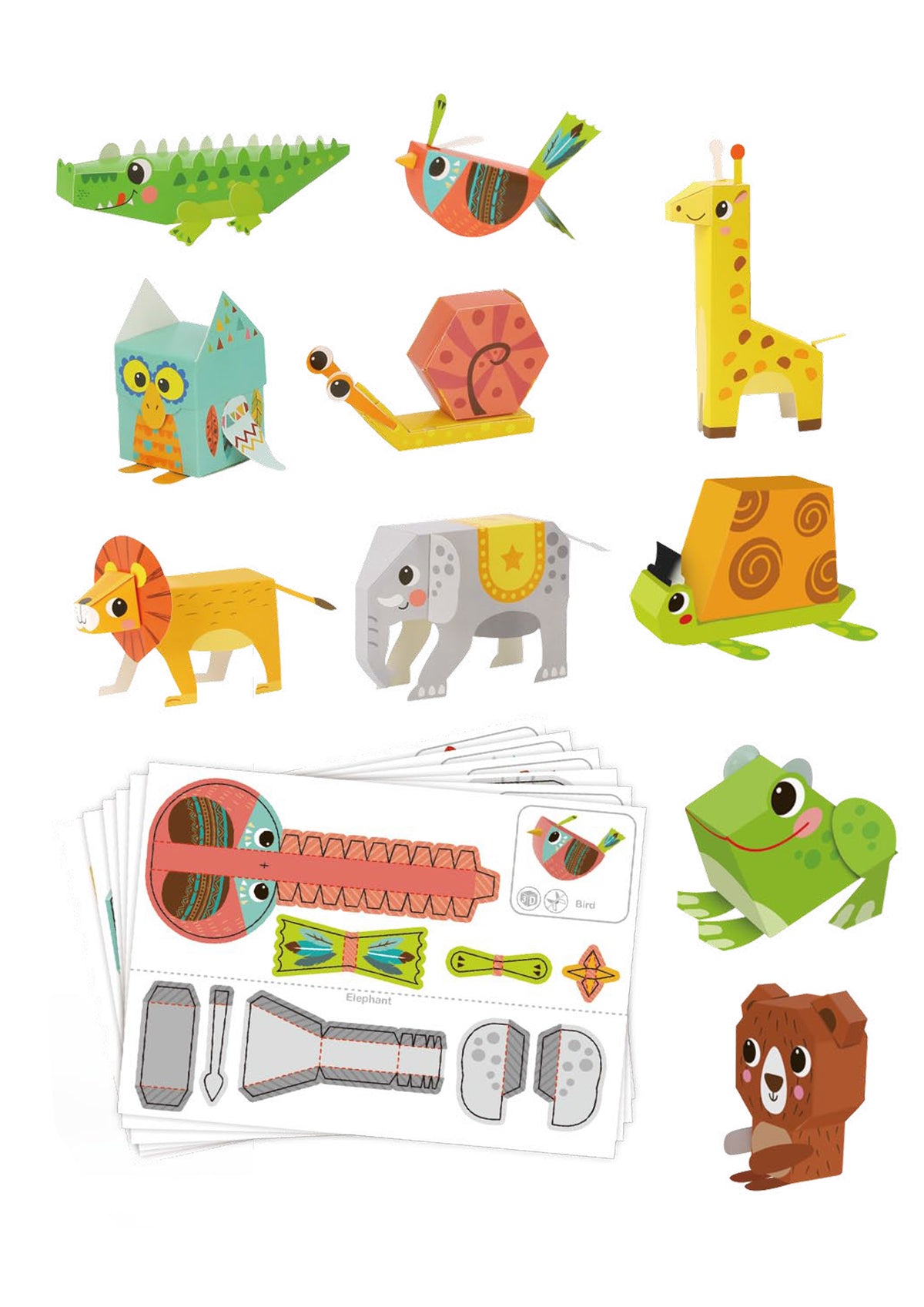 Woopie Art&fun gör-det-själv 3d Origami Creative Kit 10 djur