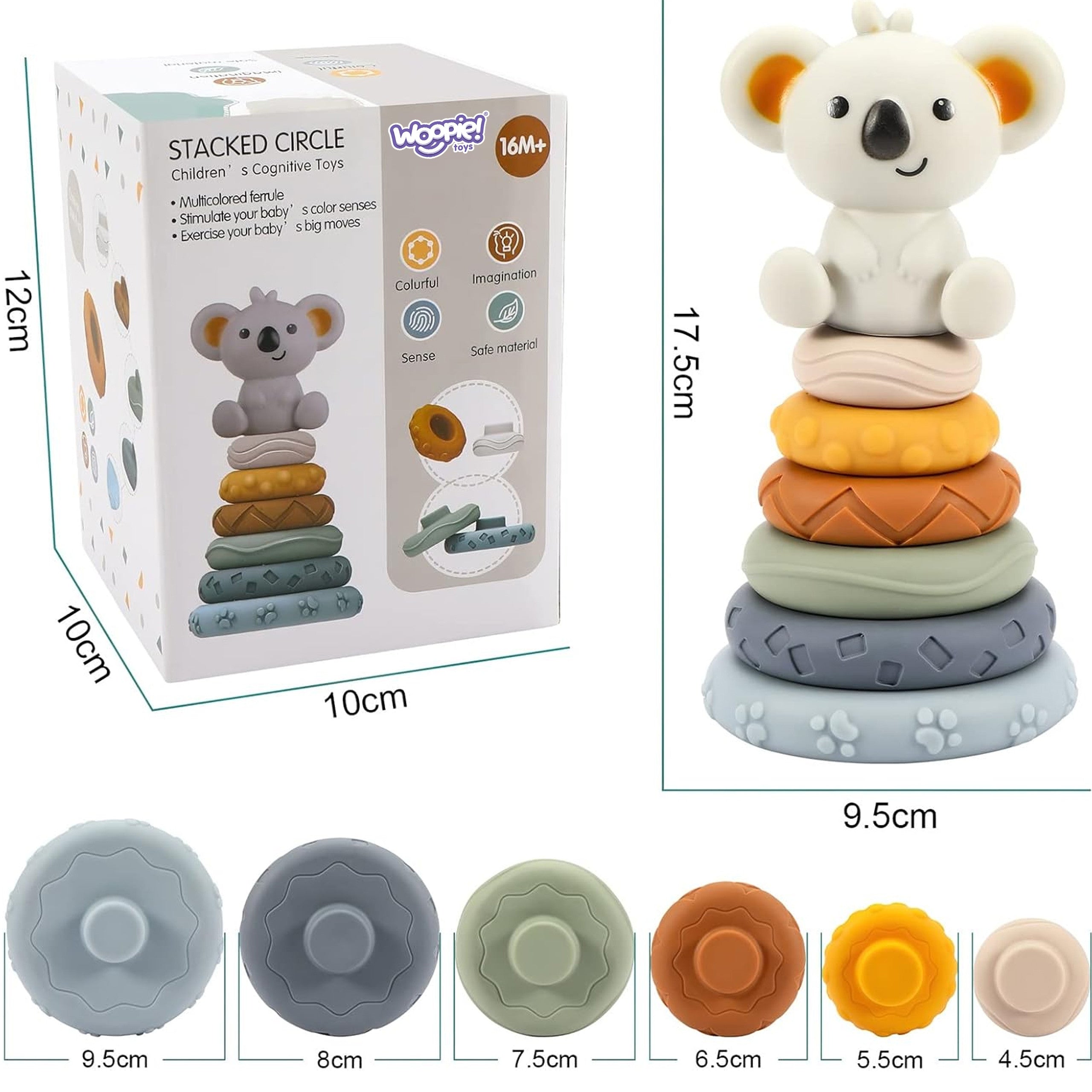 Woopie Baby Koala 2-in-1 Educational Pyramid Teether Set