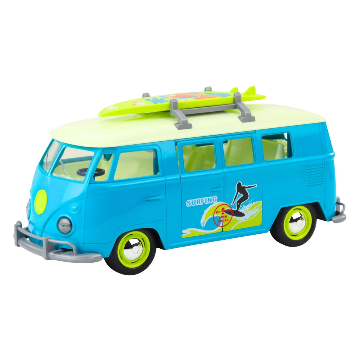 Woopie Classic Surf Bus Car com luzes e som modelo 1:14