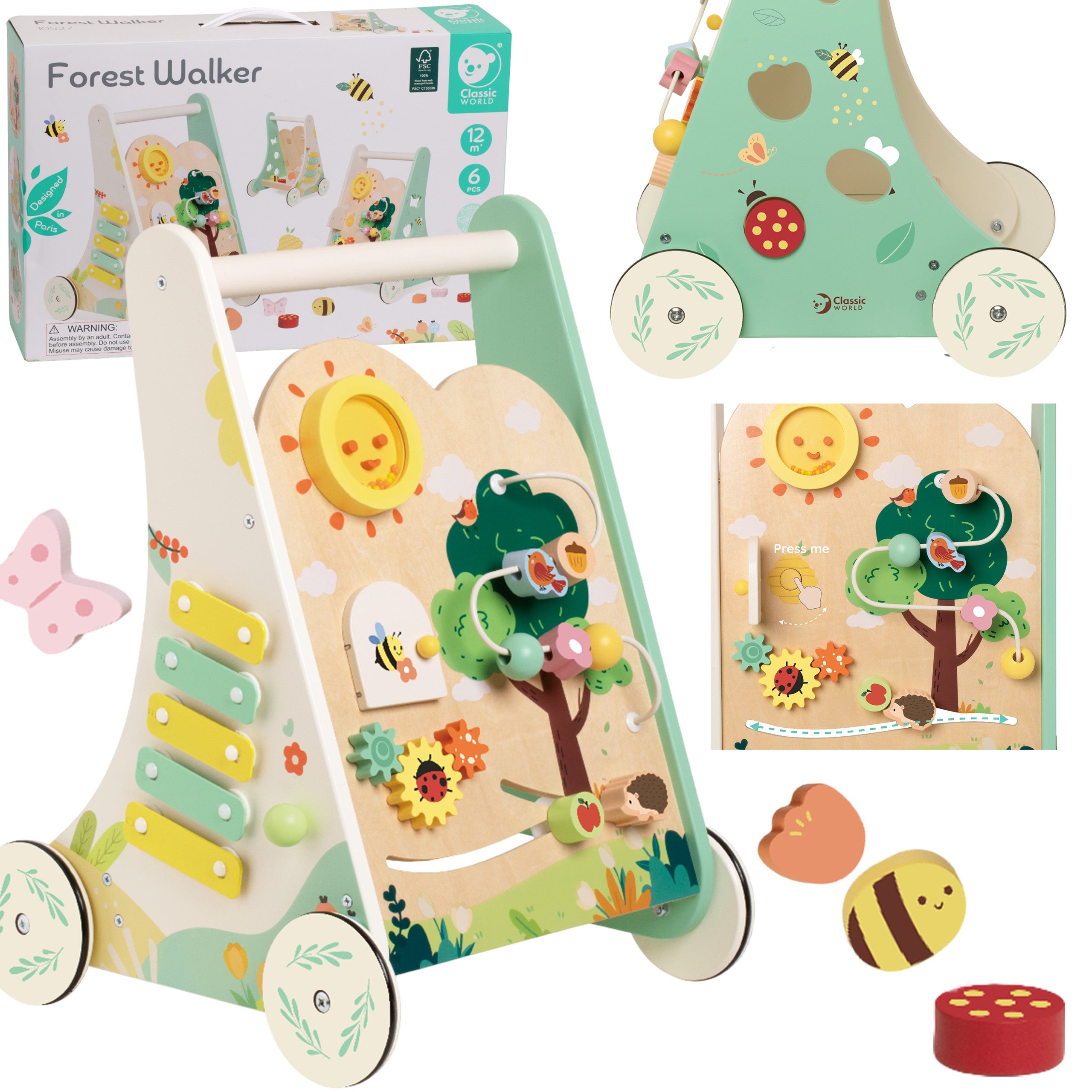 Classic World Wooden Multifunctional Pusher 8in1 Forest Walker