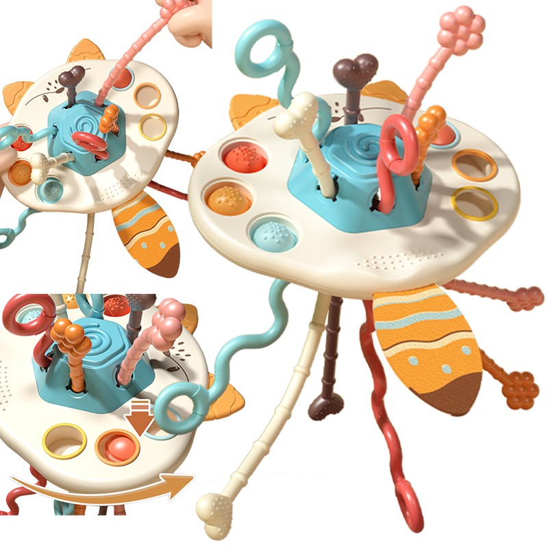Woopie Baby Montessori Sensory Toy Teether Rattle Multifunctional Fox