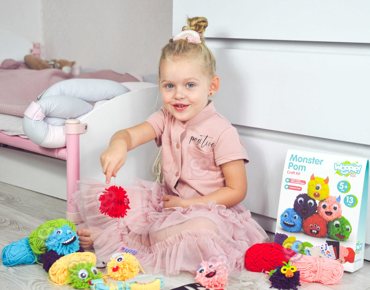 Woopie Art&fun Kit creativo con pompones de monstruo