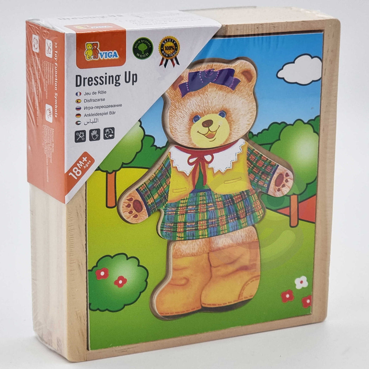 Viga Holz-Logikpuzzle zum Anziehen, Teddybär-Mädchen