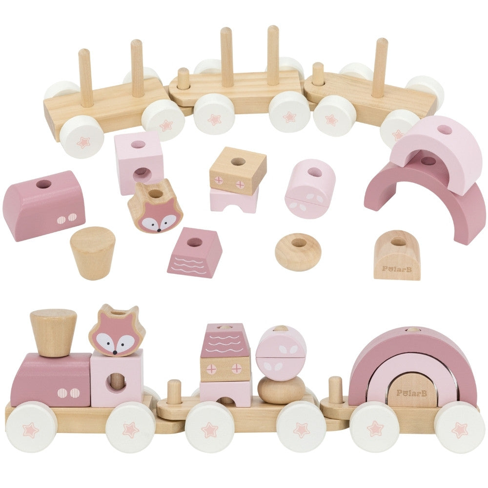 Train rose Viga Polarb avec blocs de wagons