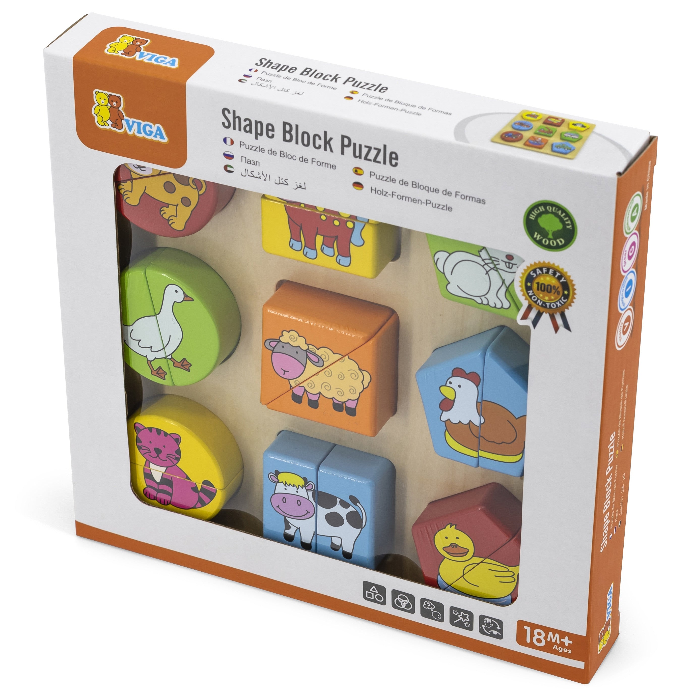 Viga Educational Wooden Animal Puzzles