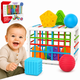 Woopie Baby Fleksibel Sensory Cube Sorter Til Børn Farverige Former 13 Stk.