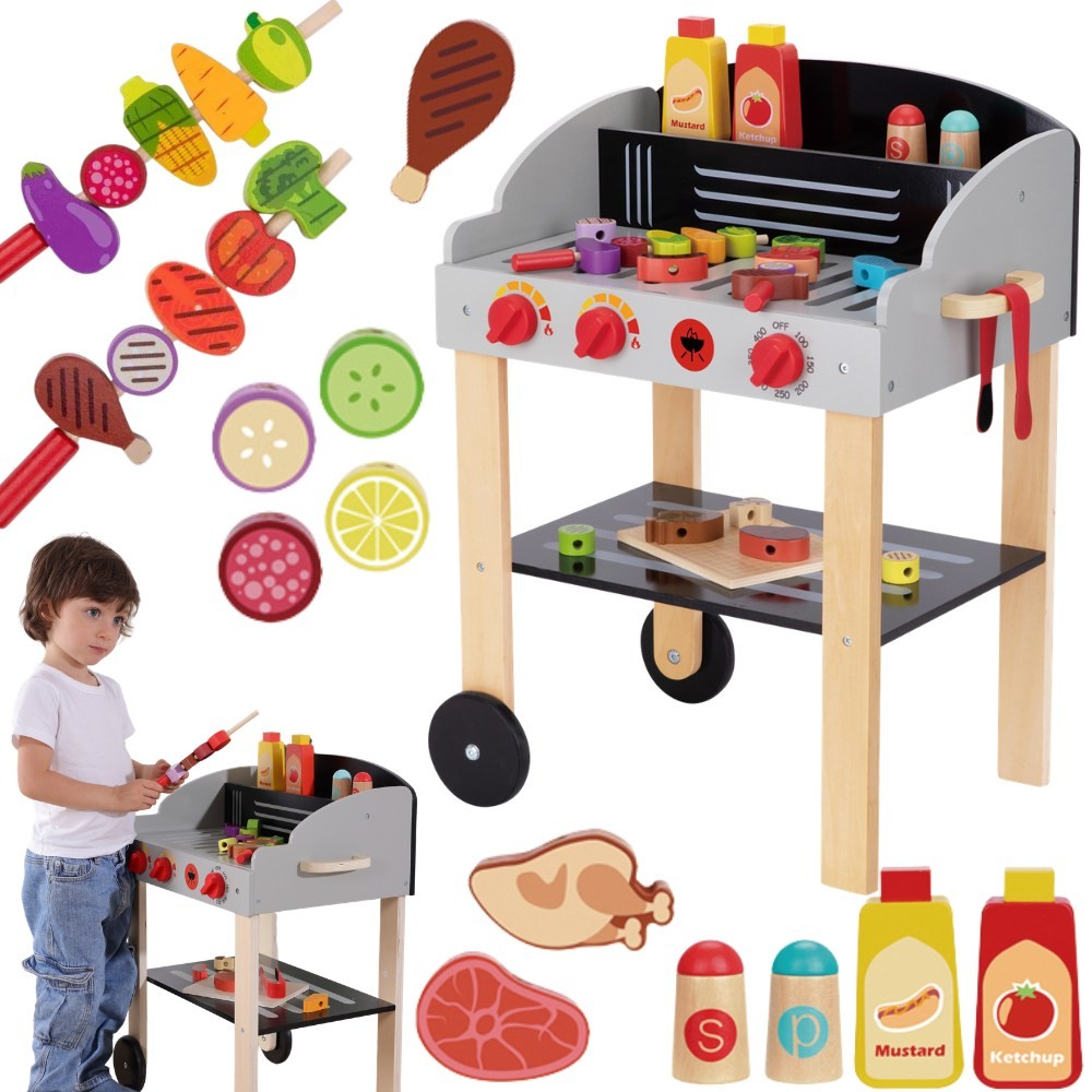 Woopie Green Wooden Grill Skewers Vegetables Accessories 24 Pcs.