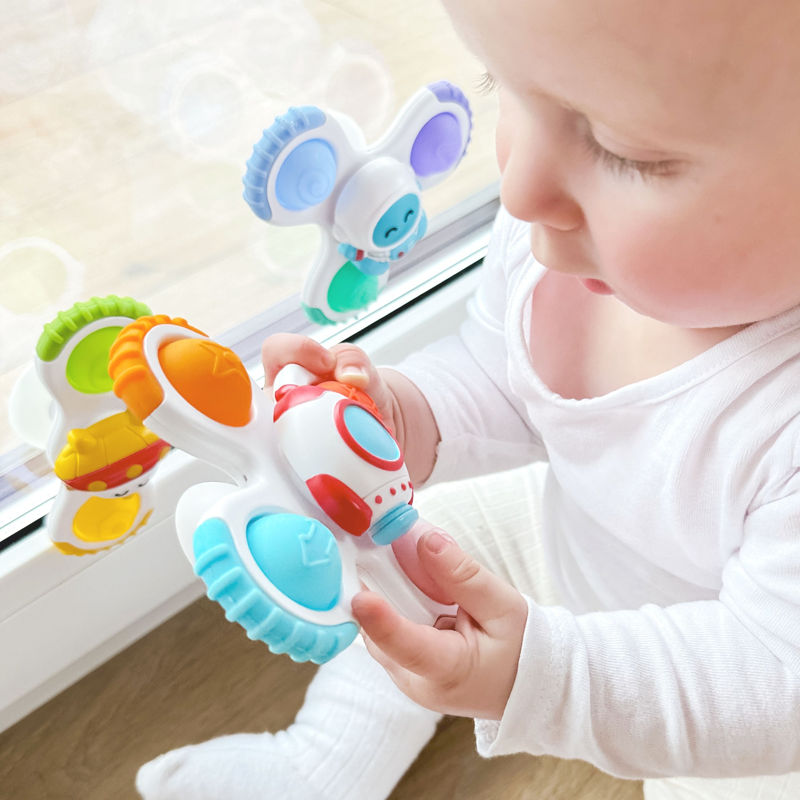 Woopie Baby Spinner Smyslová hračka Rocket Alien Ufo 3 ks.