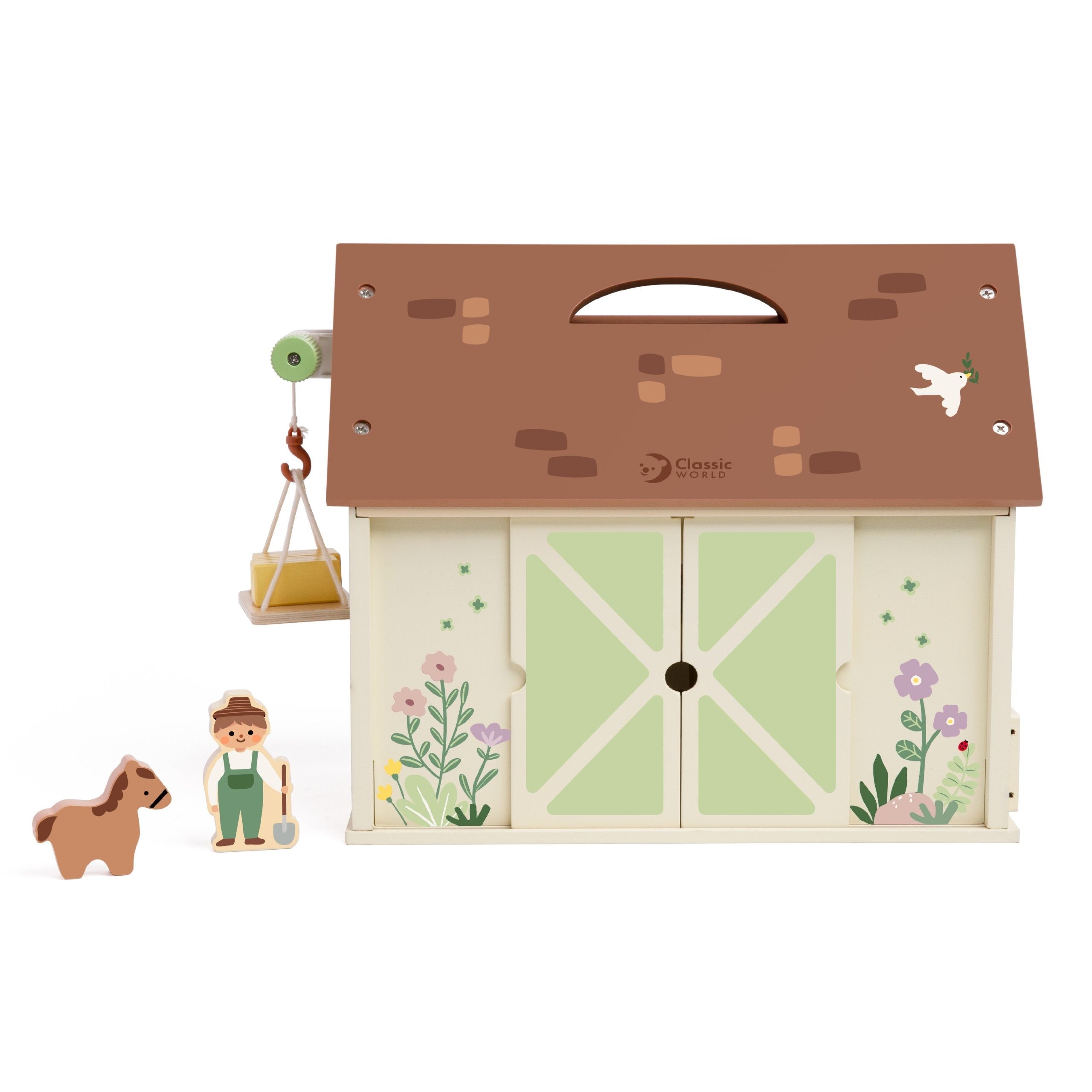 Classic World Wooden Farm House Vintage Figure Set 17 Pcs.
