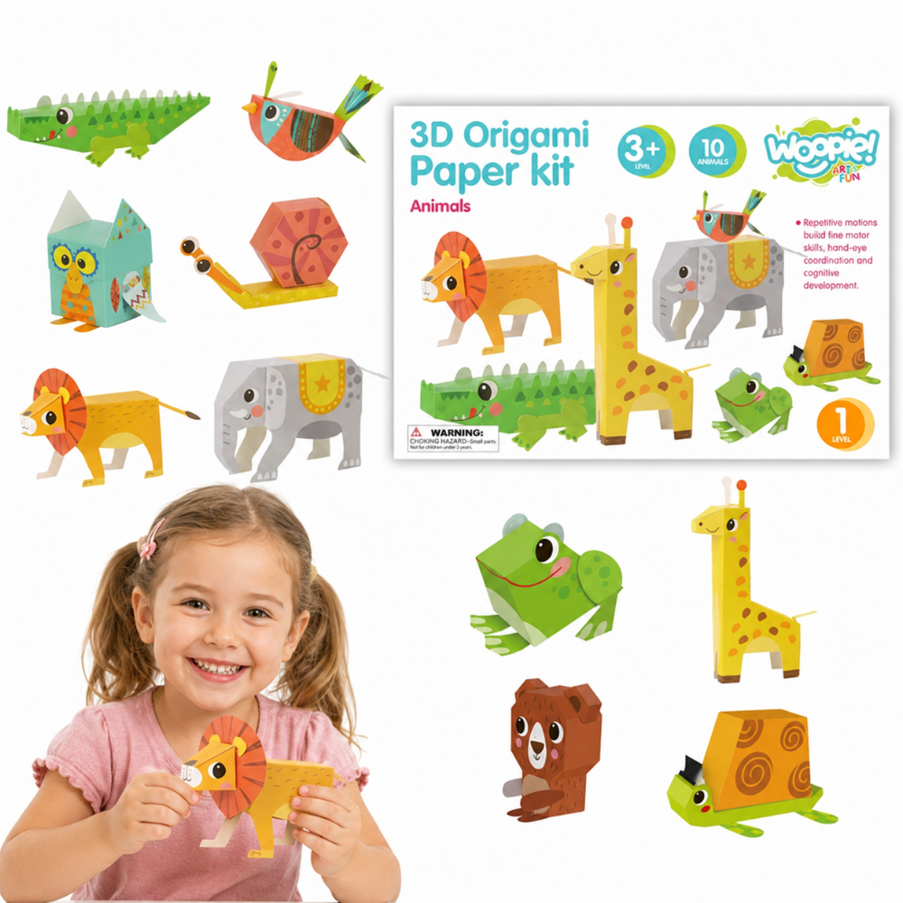 Woopie Art&fun Направи си сам 3d оригами творчески комплект 10 животни