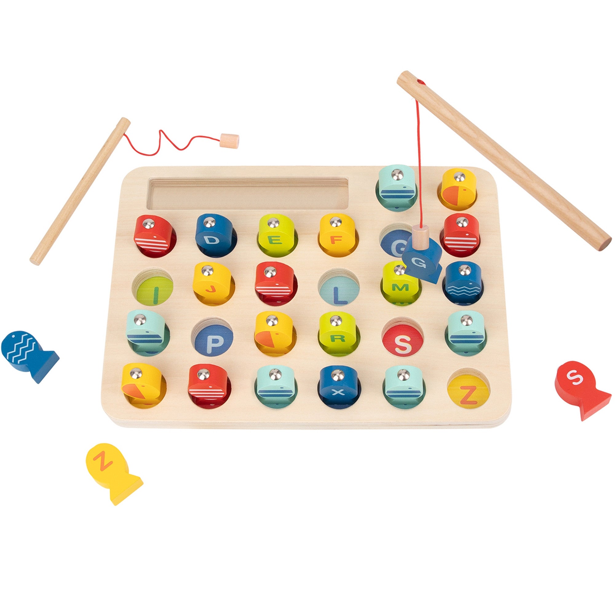 Tooky Giocattolo in Legno Gioco Pesca Apprendimento Lettere 29 Pz.