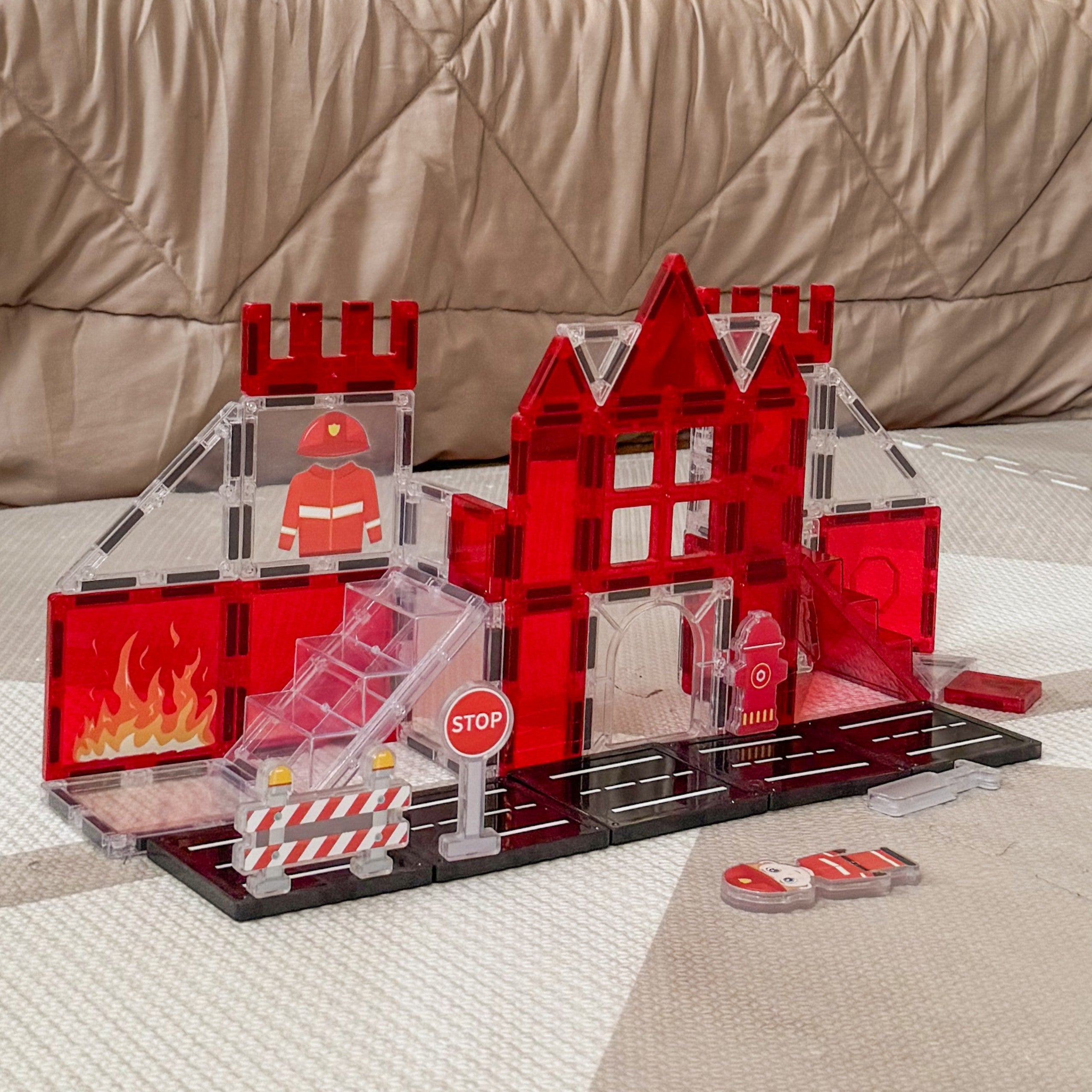 Woopie Blocs Magnétiques 3d Fire Department Set 48 Pcs.