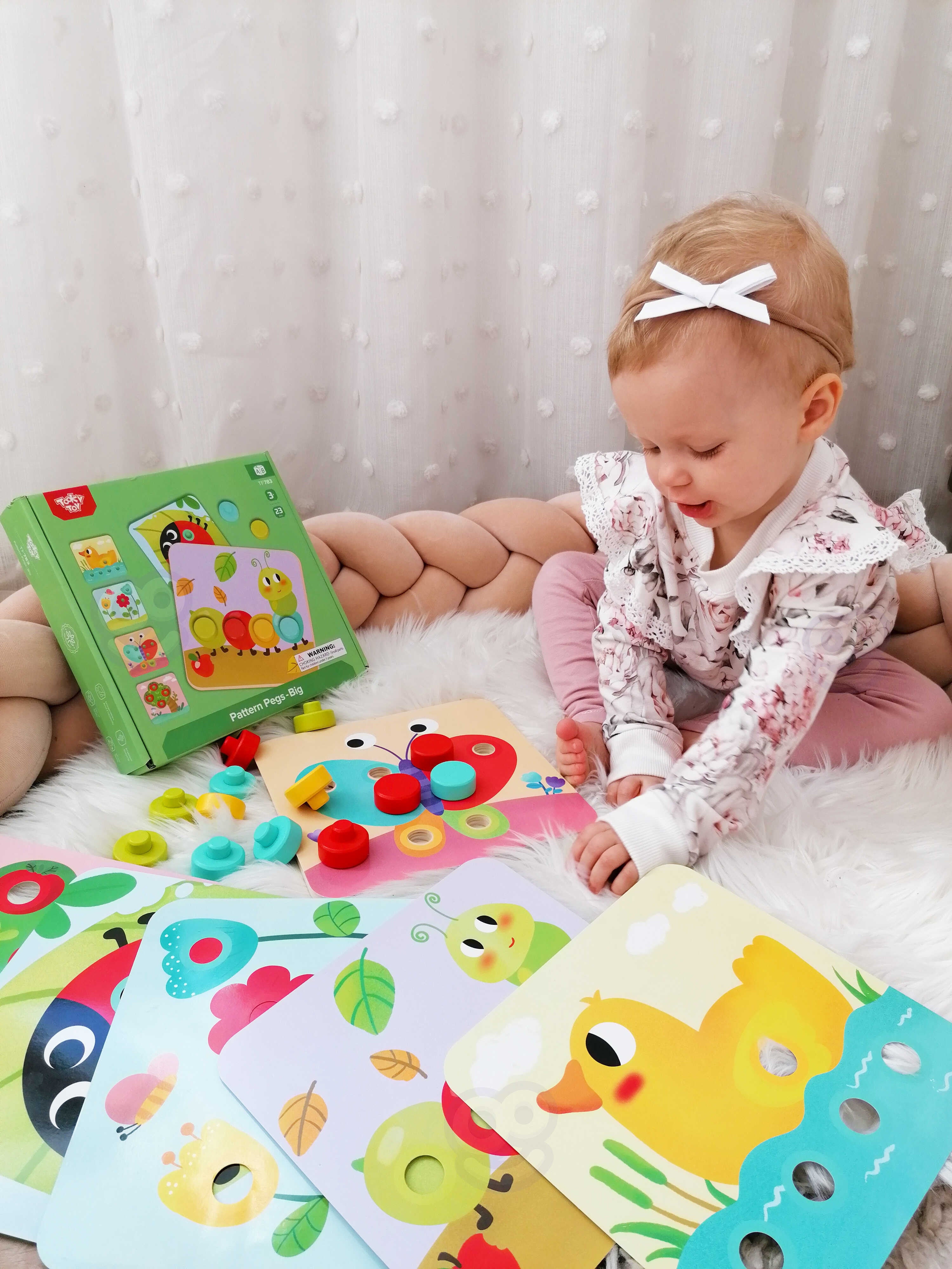 Tooky Toy Пъзел Блокове за деца Животни Свържете Обучаващи се форми Цветове + дъски