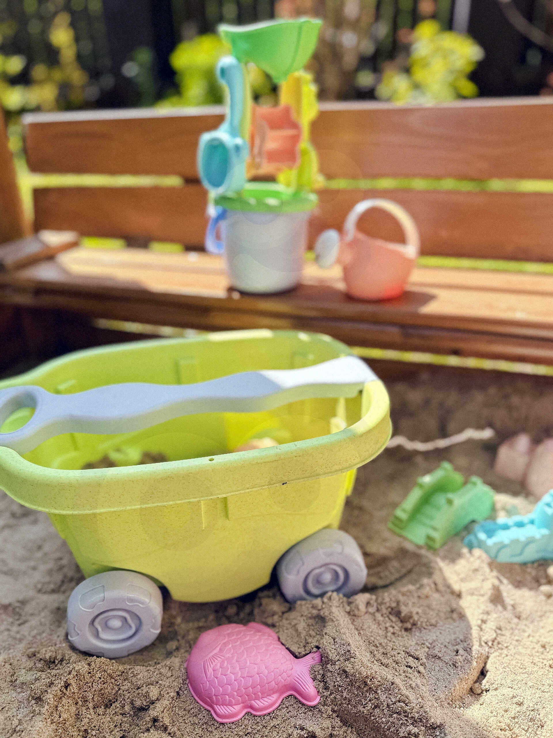 Woopie Green Sand Joaca Set Cu Carucior 13 Piese Material Organic Biodegradabil