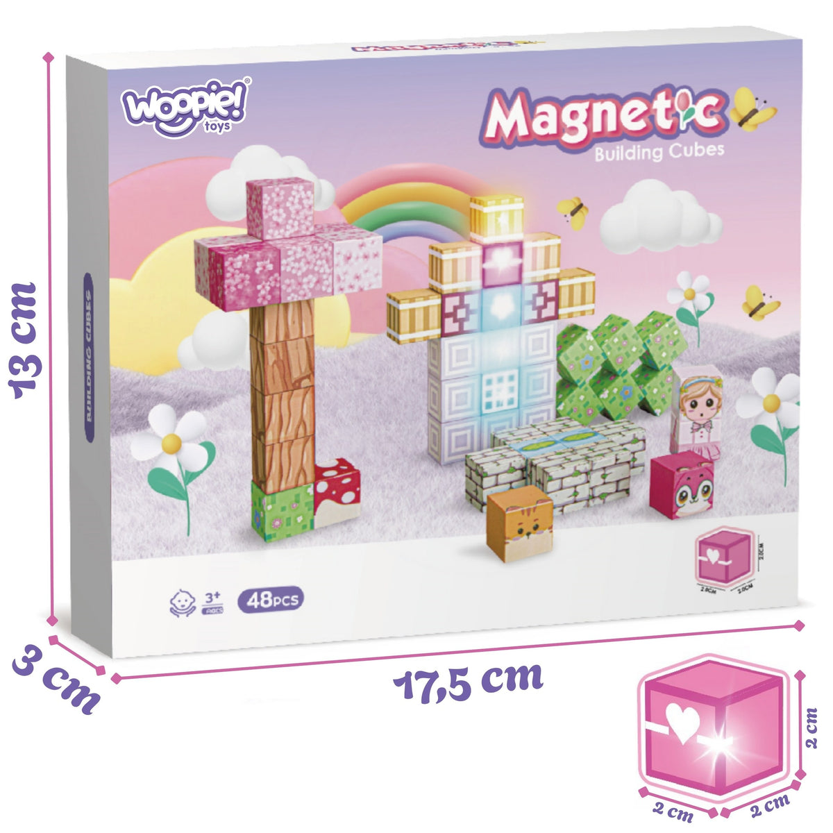 Woopie Magnetic Cubes 48 Pcs Montessori Educational 3d Puzzle