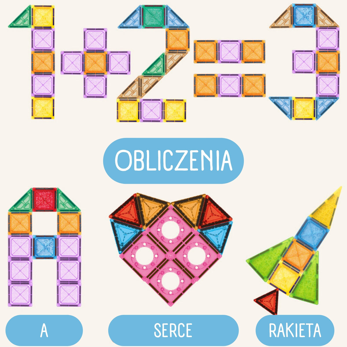 Woopie Blocchi di costruzione magnetici Set educativo 3D Veicoli del castello 110 pezzi.