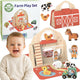Дървена сгъваема ферма Woopie Green в куфар с животни 11 бр.