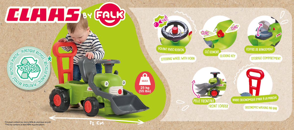Falk Ride-on Traktor s prívesom a lyžicou