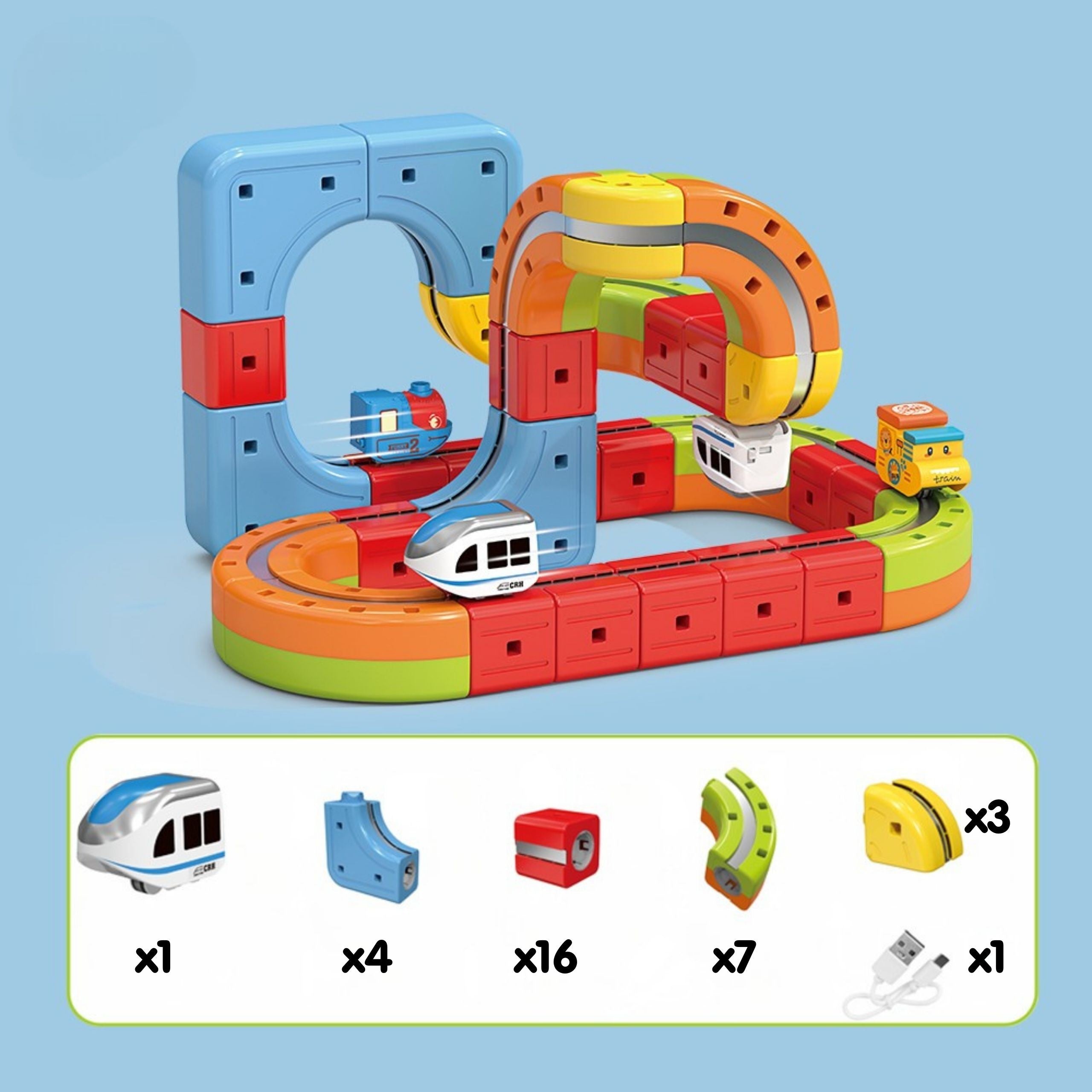Woopie Magic Cube Train Construction Blocks Antigravitation Magnetic Track 32 st.