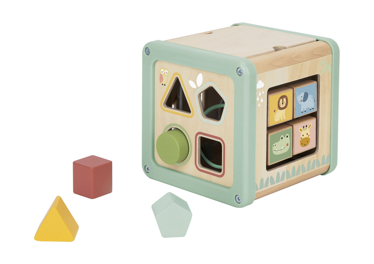 Multifunkční vzdělávací třídič Woopie Green Wooden Activity Cube