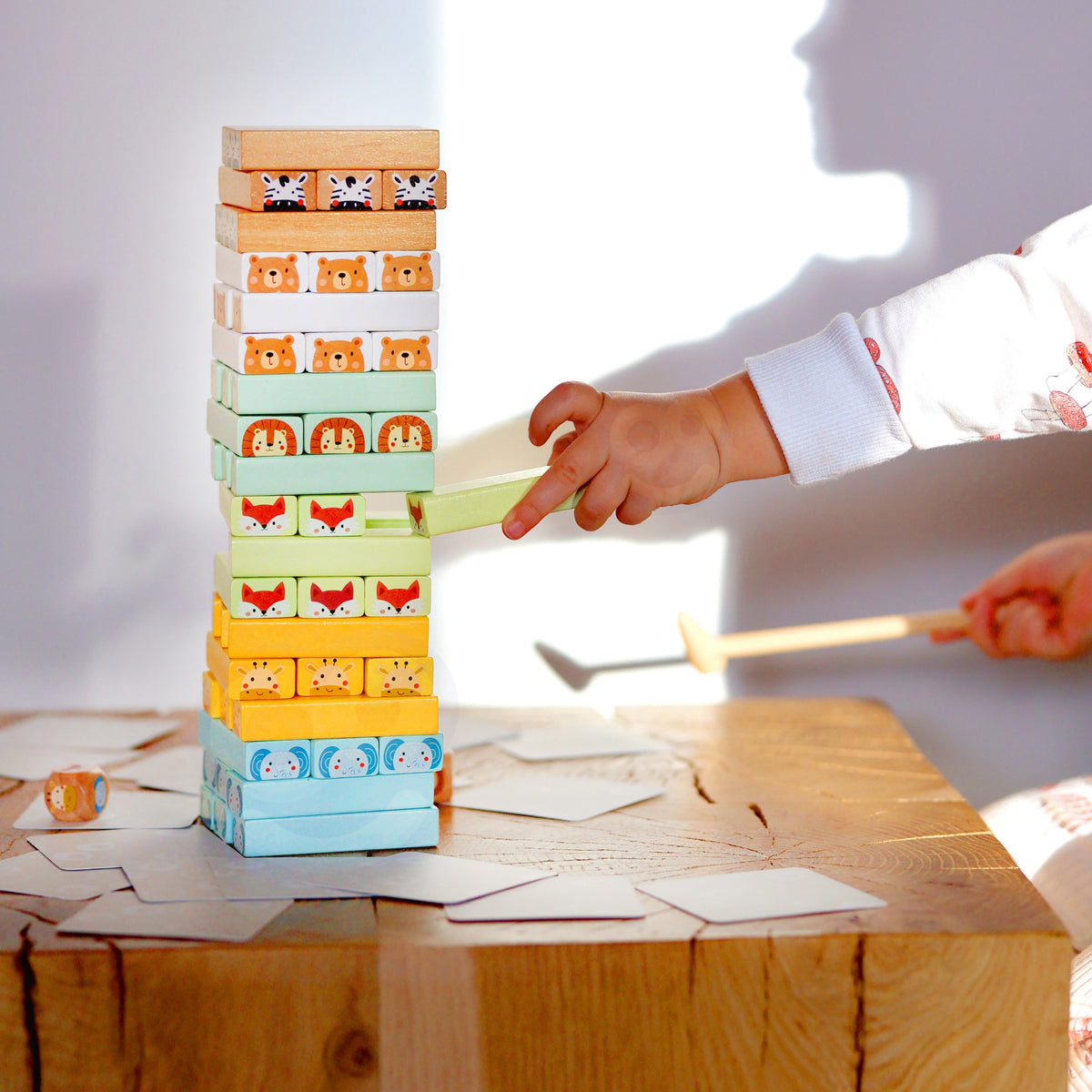 Woopie Jogo de habilidade verde Torre oscilante Animais 82 unidades Fsc