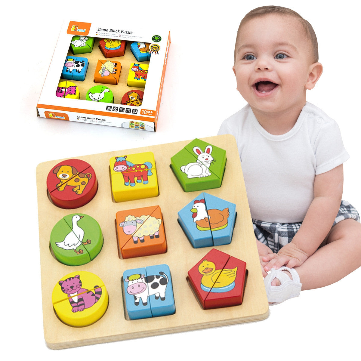 Viga Educational Wooden Animal Puzzles