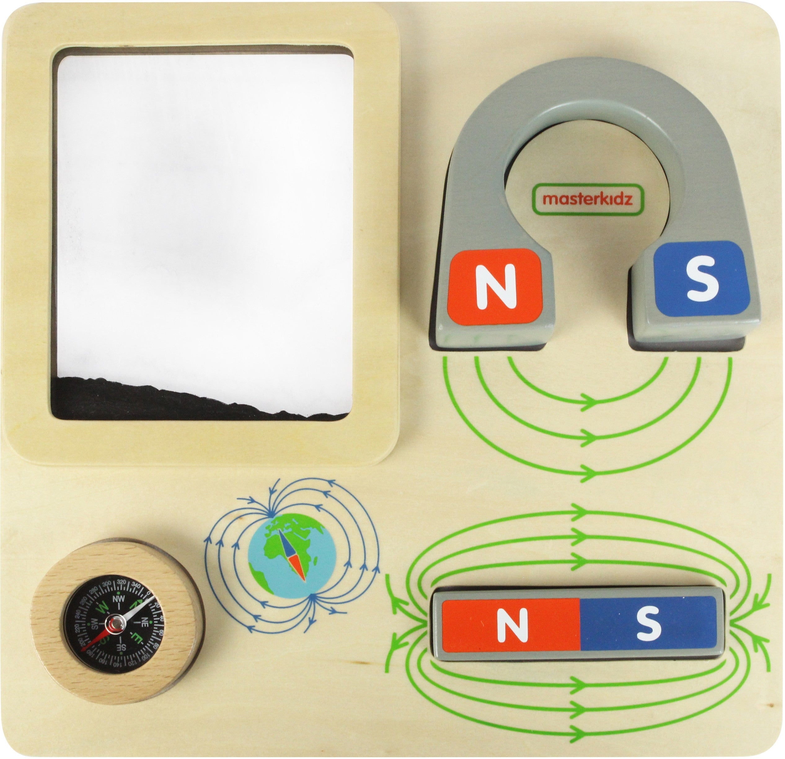 Masterkidz Magnetic Play oktatótábla Montessori iránytű