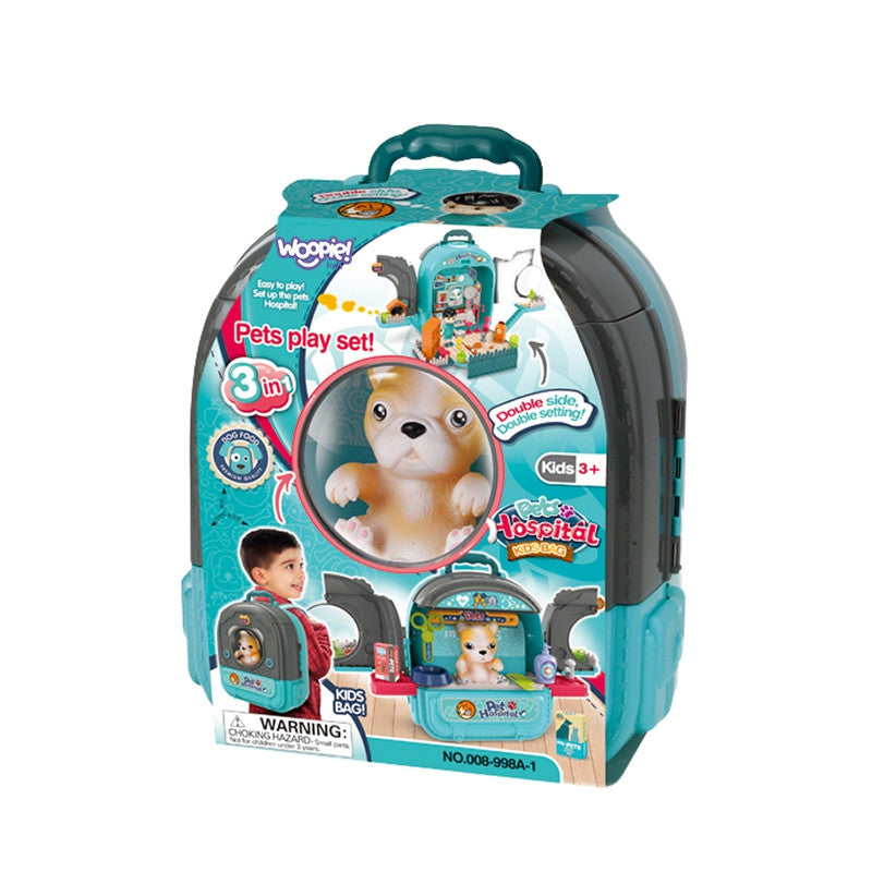 Woopie Malý veterinárny set 3v1 domček v psom batohu