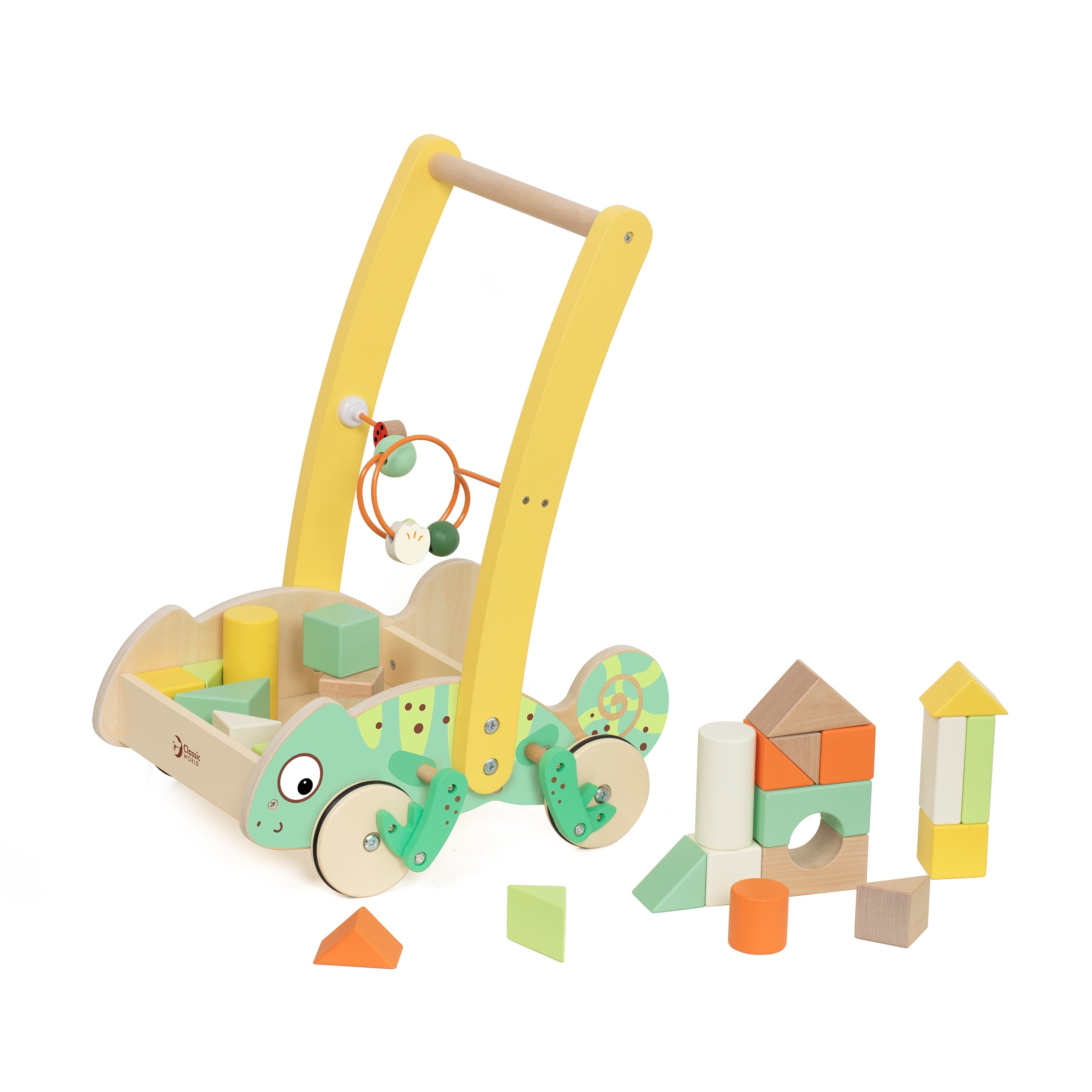 Classic World Wooden Chameleon Walker With Blocks