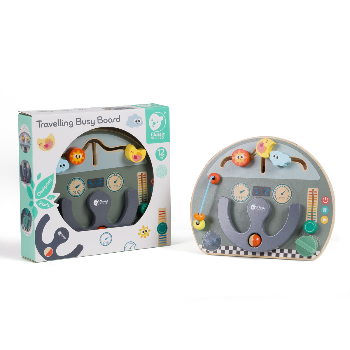 Tablero de manipulación multifuncional 6 en 1 de Classic World para viajar