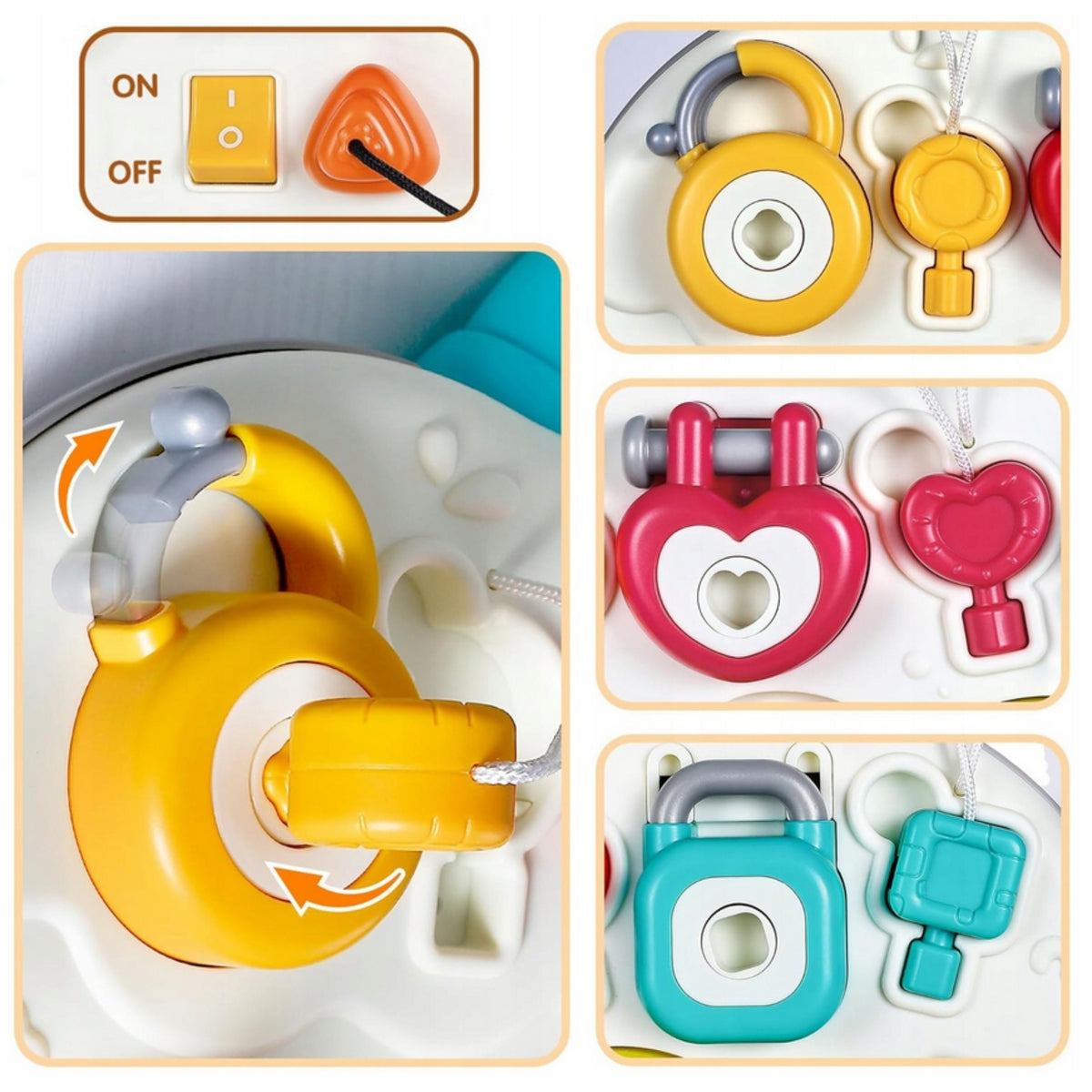 Woopie Montessori Manipulativ Sensory Interactive Board för småbarn