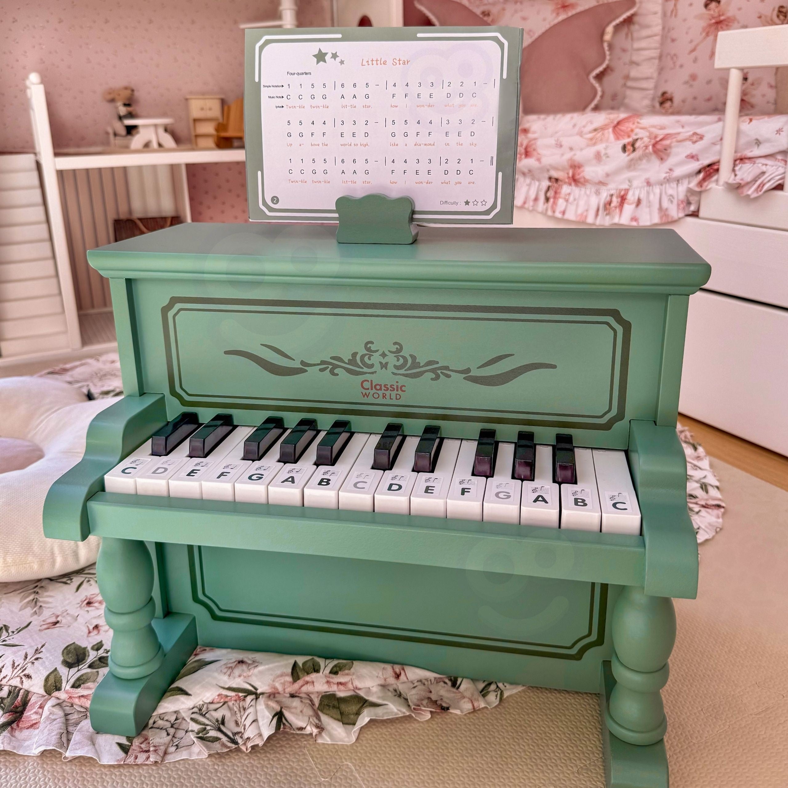 Piano clásico mundial clásico + libro de aprendizaje