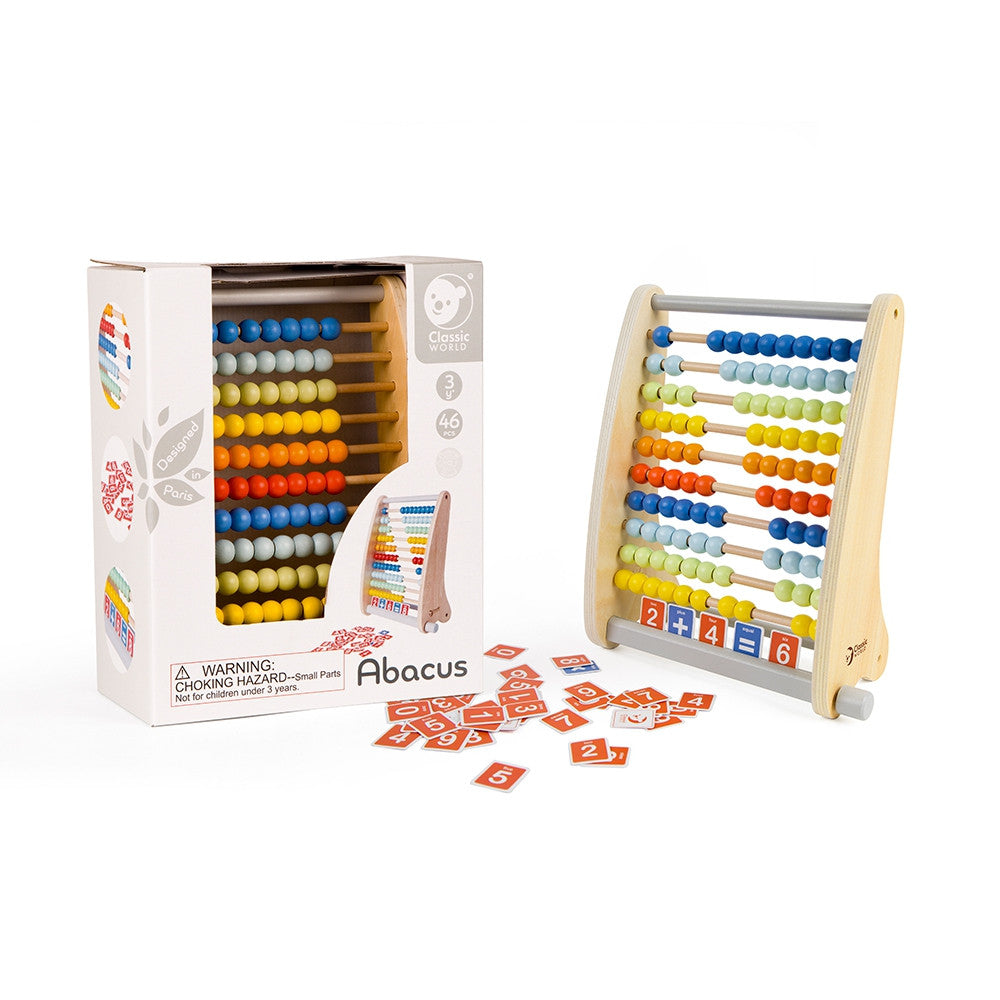 Dřevěné počítadlo Classic World + matematické operace 46 ks.