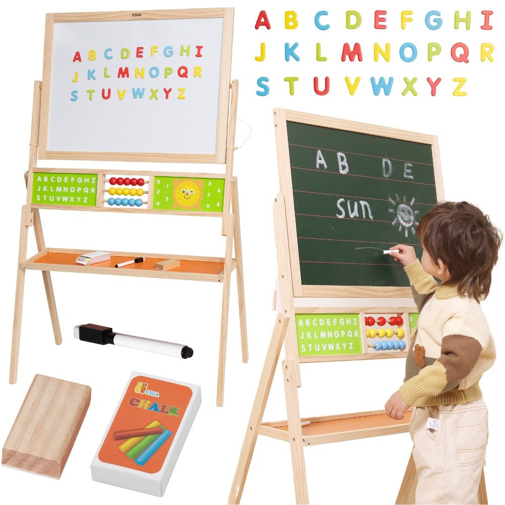 Duża tablica edukacyjna Viga 2 w 1
