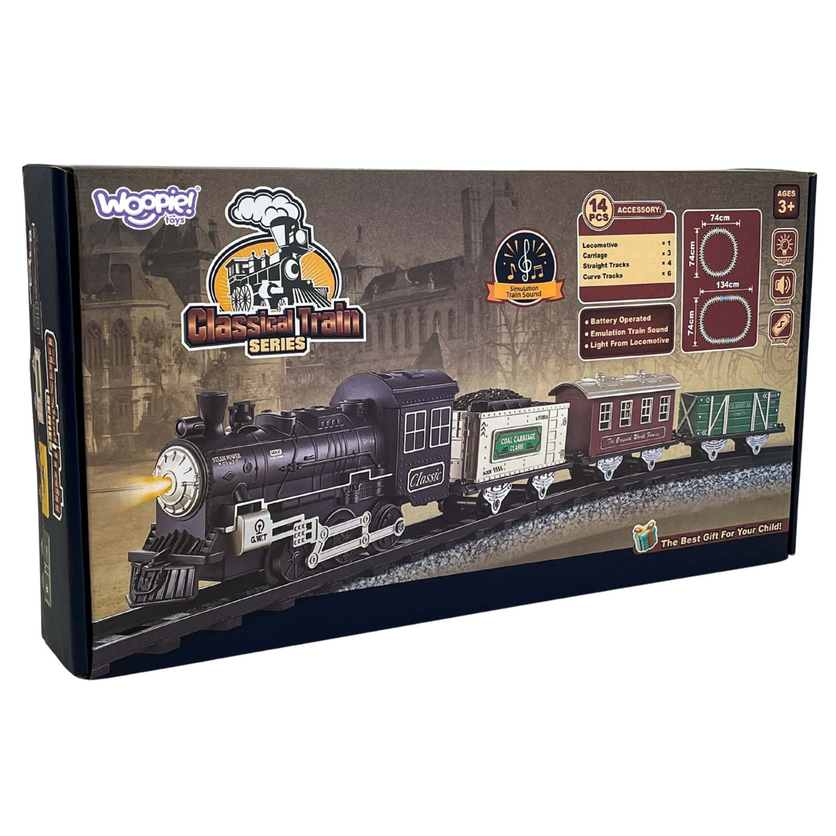 Woopie Classic Trenul cu abur Locomotiva Linie Xxl